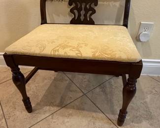 Vintage Mahogany Vanity Bench