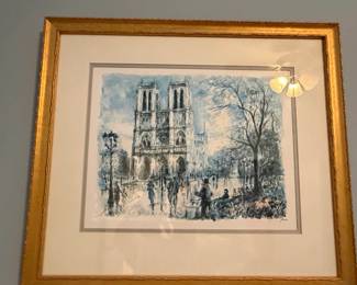 Maurice Legendre Notre Dame Cathedral Paris Watercolor Print