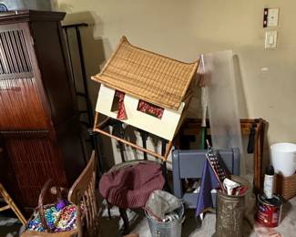 Vintage Wicker Dollhouse on Stand