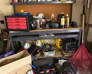 HeavyDuty Steel Garage Workbench with Pegboard