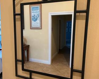 Kate and Laurel Arched Windowpane Metal Wall Mirror