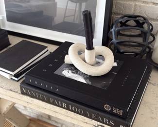 book and candle holder