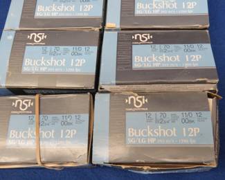Lot 447. 8 boxes of 10 each NSI 12P buckshot shotgun shells