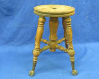 Lot 300. Piano stool bottom with ball and claw feet