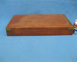 Lot 260. Empty wooden case that held all of the Franklin Mint sterling emblems from "The World's Greatest Regiments" sold in this auction