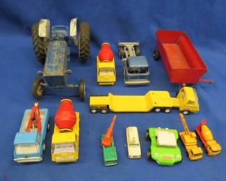 Lot 145. Tonka car hauler, two Tonka cement mixers and more