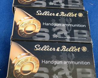 Lot 476. 3 boxes of 50 each Sellier & Bellot 9MM Luger rounds