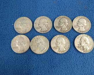 Lot 64. Eight silver Washington Quarters