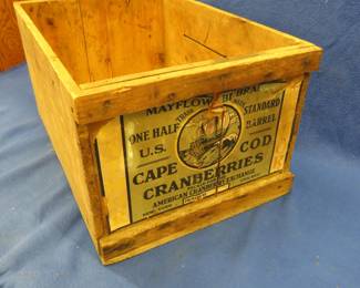 Lot 241. Wooden Mayflower Brand Cranberry crate