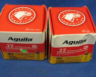 Lot 478. 2 boxes of 250 each Aguila .22LR rounds