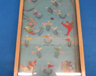 Lot 15. Poosh-M-Up "Big 5" baseball-themed bagatelle game