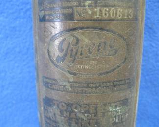 Lot 298. Pyrene 1 1/2 quart fire extinguisher with a wall mount bracket