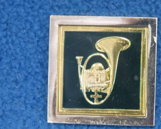 Lot 152. Franklin Mint's sterling silver 8th Light Infantry France ingot from "The World's Greatest Regiments" weighing 14.75 grams.. All 50 emblems and the wooden display case will be sold separately in this auction