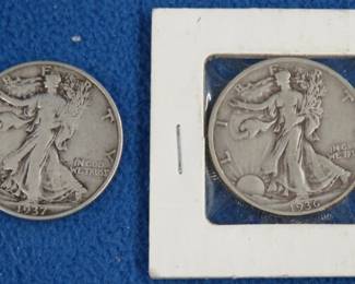 Lot 68. Two Walking Liberty Half Dollars: 1936 S and 1937 P