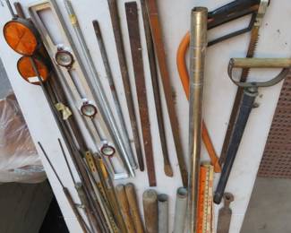 Lot 322. Old tools including some unique ones and a bolt cutter that appears undamaged