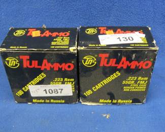 Lot 498. 2 boxes of 100 each TulAmmo ,223 rounds