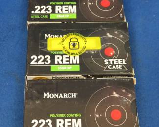 Lot 456. 3 boxes of 20 each Monarch 223 Rem rounds