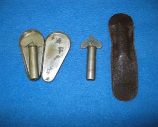 Lot 167. Two Chromatic Pitch Pipes including a leather case and a tin box