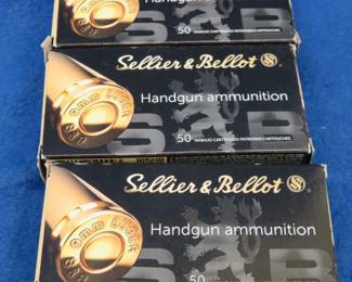Lot 477. 3 boxes of 50 each Sellier & Bellot 9MM Luger rounds