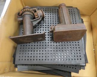 Lot 239. Two old jacks and some shop pads