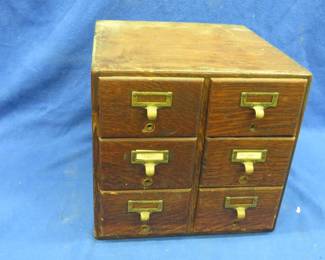 Lot 238. Wooden six-drawer card catalog