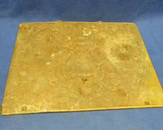 Lot 83. Brass back to an old National cash register 15 1/2" x 12 1/2"