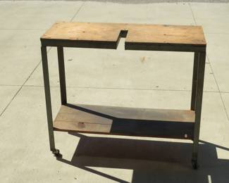Lot 339. Rolling shop table 42" W x 38" H x 16" D