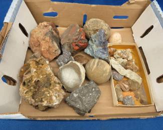 Lot 87. A box of different kinds of rocks