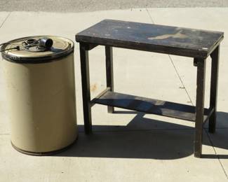Lot 327. Dust collector that works and a wooden shop table