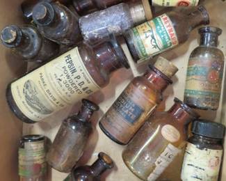 Lot 141. Old bottles. with unknown contents