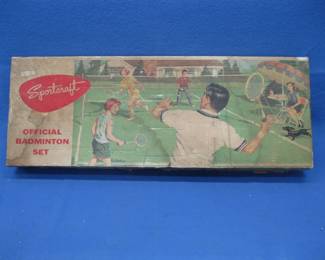Lot 242. Vintage badminton rackets and shuttlecocks