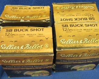 Lot 472. 4 boxes of 25 each Sellier & Bellot SB 12 gauge OO buckshot