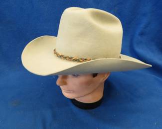 Lot 365. Stetson cowboy hat in a Beaver Brand box. The hat has a 7 3/8 hat label, but the hat seems to be smaller (or Tony's head is growing bigger)