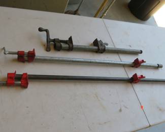 Lot 338. Three pipe clamps 24" to 42"
