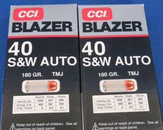 Lot 491. 2 boxes of 50 each CCI 40 S&W rounds