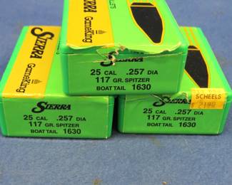 Lot 415. 214 Sierra 25 Cal bullets, gun locks, and more