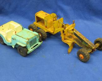 Lot 143. Marx Lumar road grader and a Tonka Toys JEEP