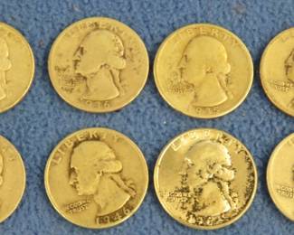 Lot 62. Eight silver Washington Quarters
