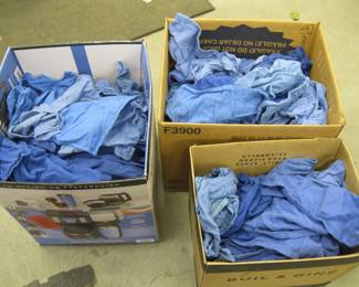 Lot 311. Three boxes of clean shop rags