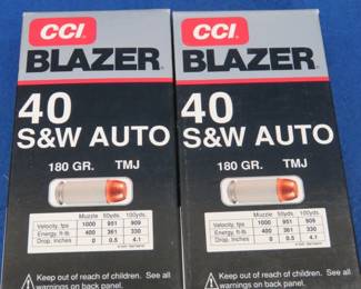 Lot 490. 2 boxes of 50 each CCI 40 S&W rounds