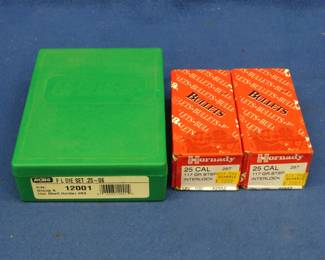Lot 221. RCBS FL Die Set for a .25-06 and 200 25 Cal bullets