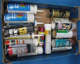 Lot 465. Spray paint, caulk, and more