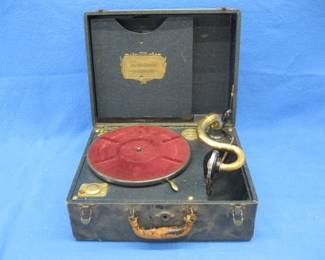 Lot 294. Working Brunswick Panatrope record player. Includes one 78 RPM record and needles.
