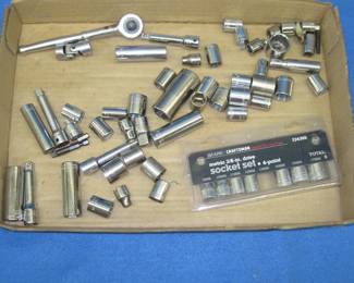 Lot 178. Craftsman 3/8" drive components. Standard sockets and metric sockets both deep and regular with some extensions and a ratchet.