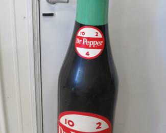 Lot 349. Vintage 48" tall Dr. Pepper hard plastic store display bottle in excellent condition