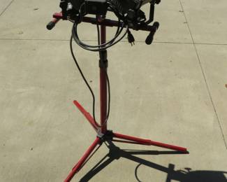 Lot 337. Working double shop light and stand