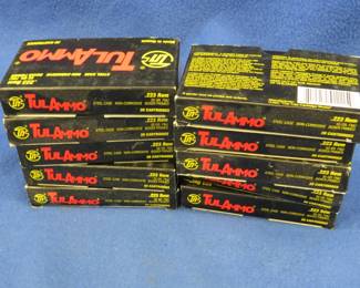 Lot 450. 10 boxes of 20 each TulAmmo .223 Rem rounds