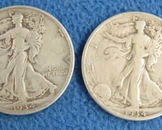 Lot 115. Two 1939 D Walking Liberty Half Dollars