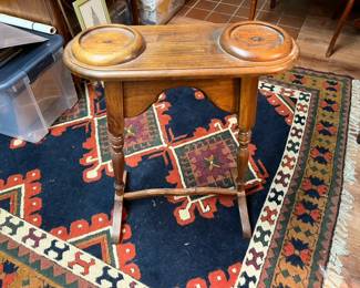Vintage tobacco stand designed to hold tobacco jars, ashtrays, pipes, etc