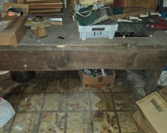 Solid old work table